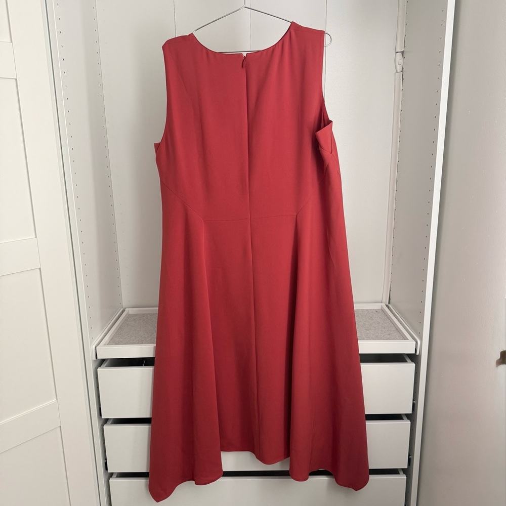 NWT Lafayette 148 NY Chic Flame Red Maxi Dress XXL Sleeveless A-Line Lagenlook - Picture 2 of 14